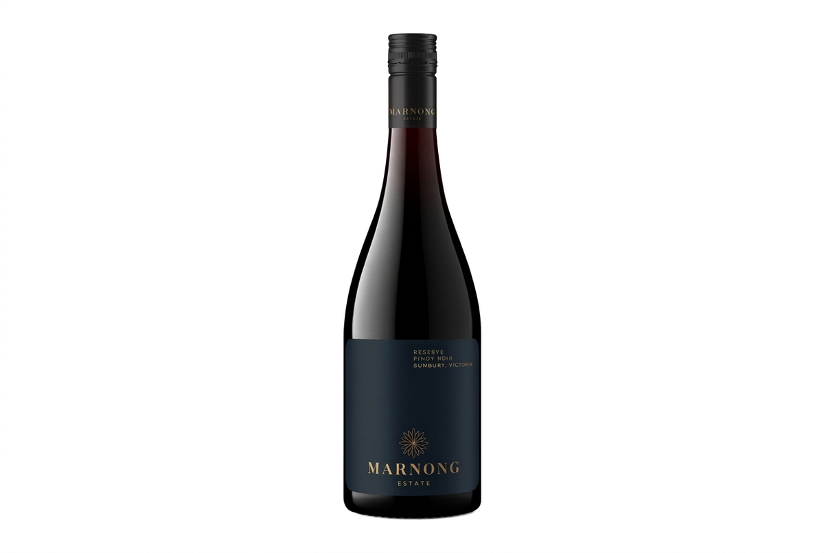 Reserve Pinot Noir with smaller bottle framing